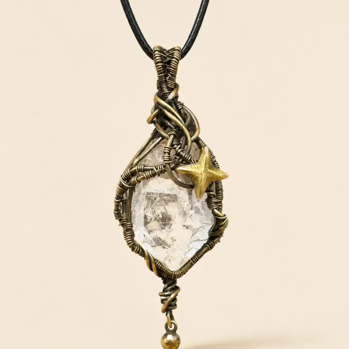 EARTH & STARS White Crystal Pendant