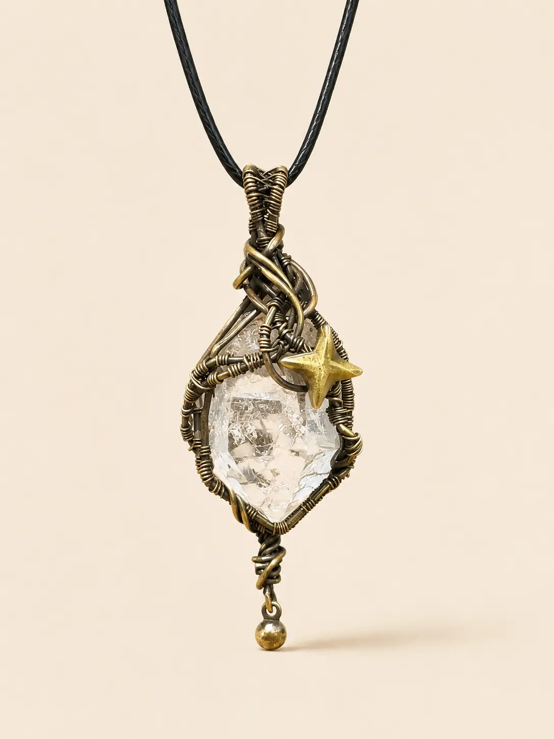 EARTH & STARS White Crystal Pendant