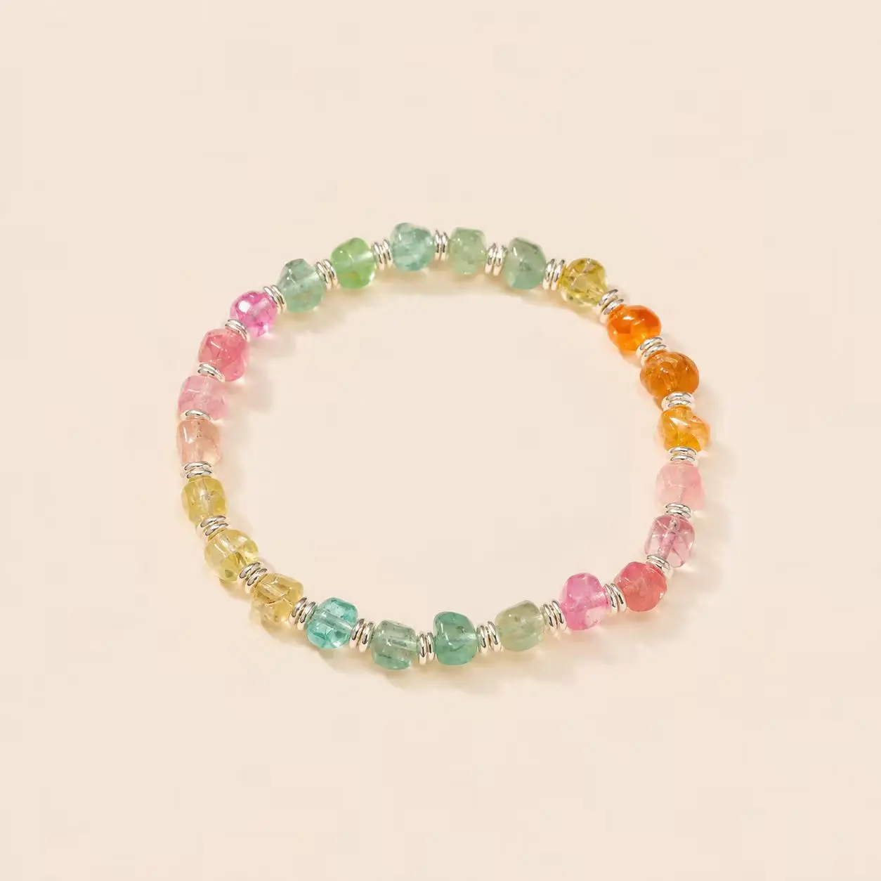 TRIJORA Natural Tourmaline & Handmade Silver Bracelet detail 11