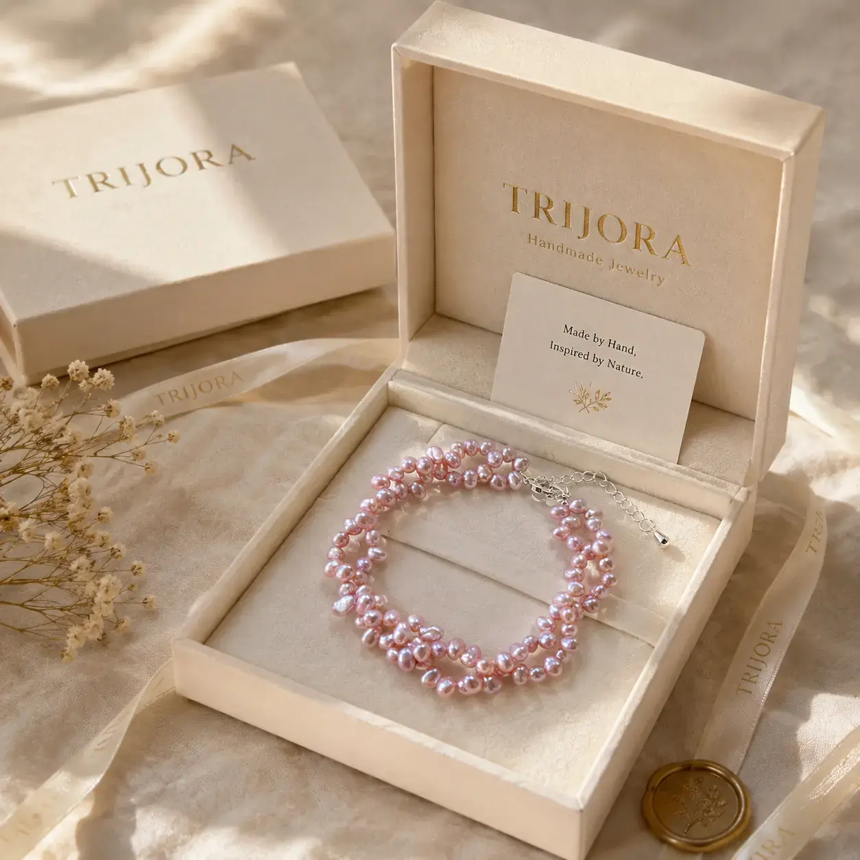 BLUSH PETAL Baroque Pearl Bracelet detail 11