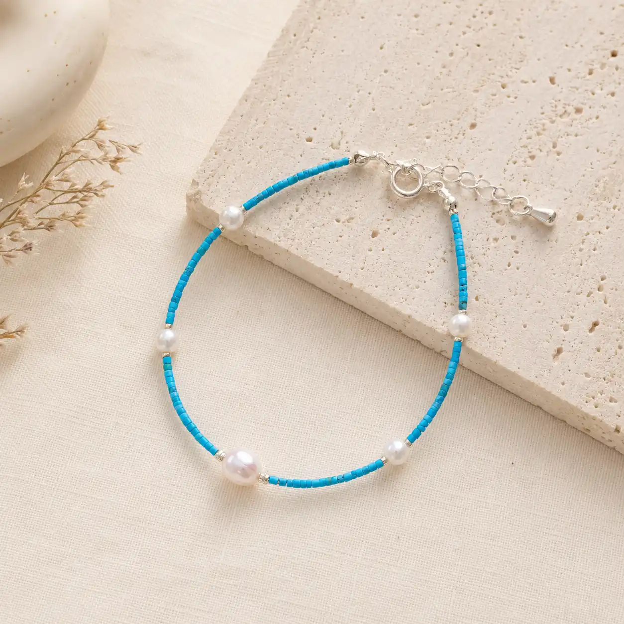 TIDELINE Turquoise Pearl Bracelet detail 13