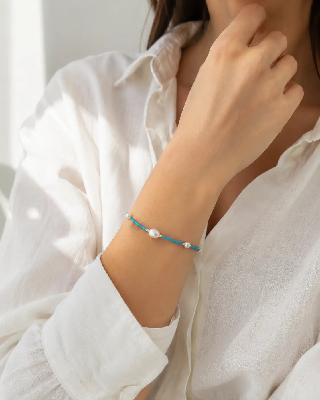 TIDELINE Turquoise Pearl Bracelet detail 12