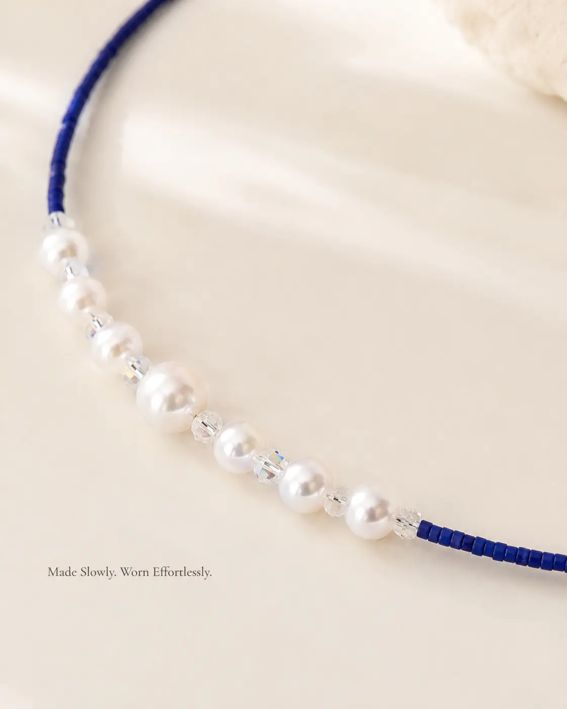 STELLAR TIDE Lapis & Pearl Necklace detail 10