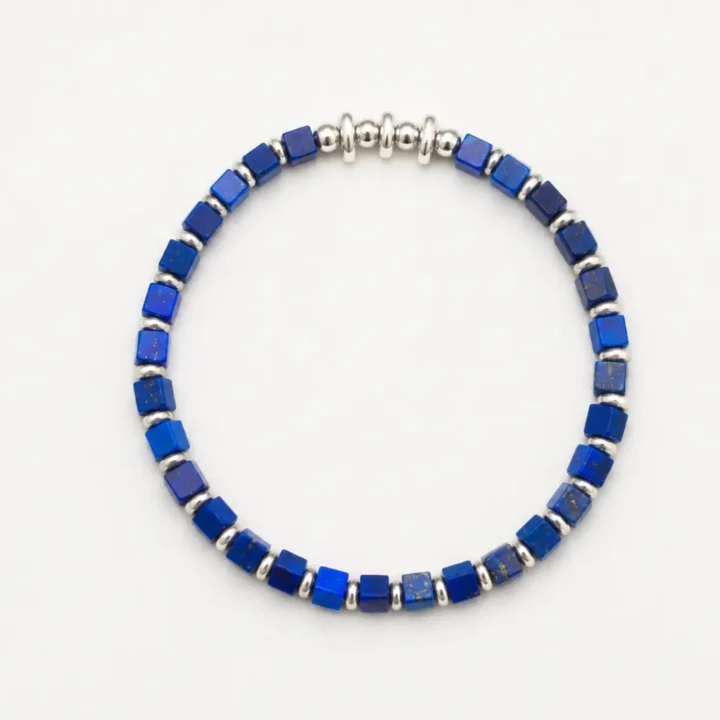 TRIJORA Lapis Lazuli & Handmade Silver Bracelet