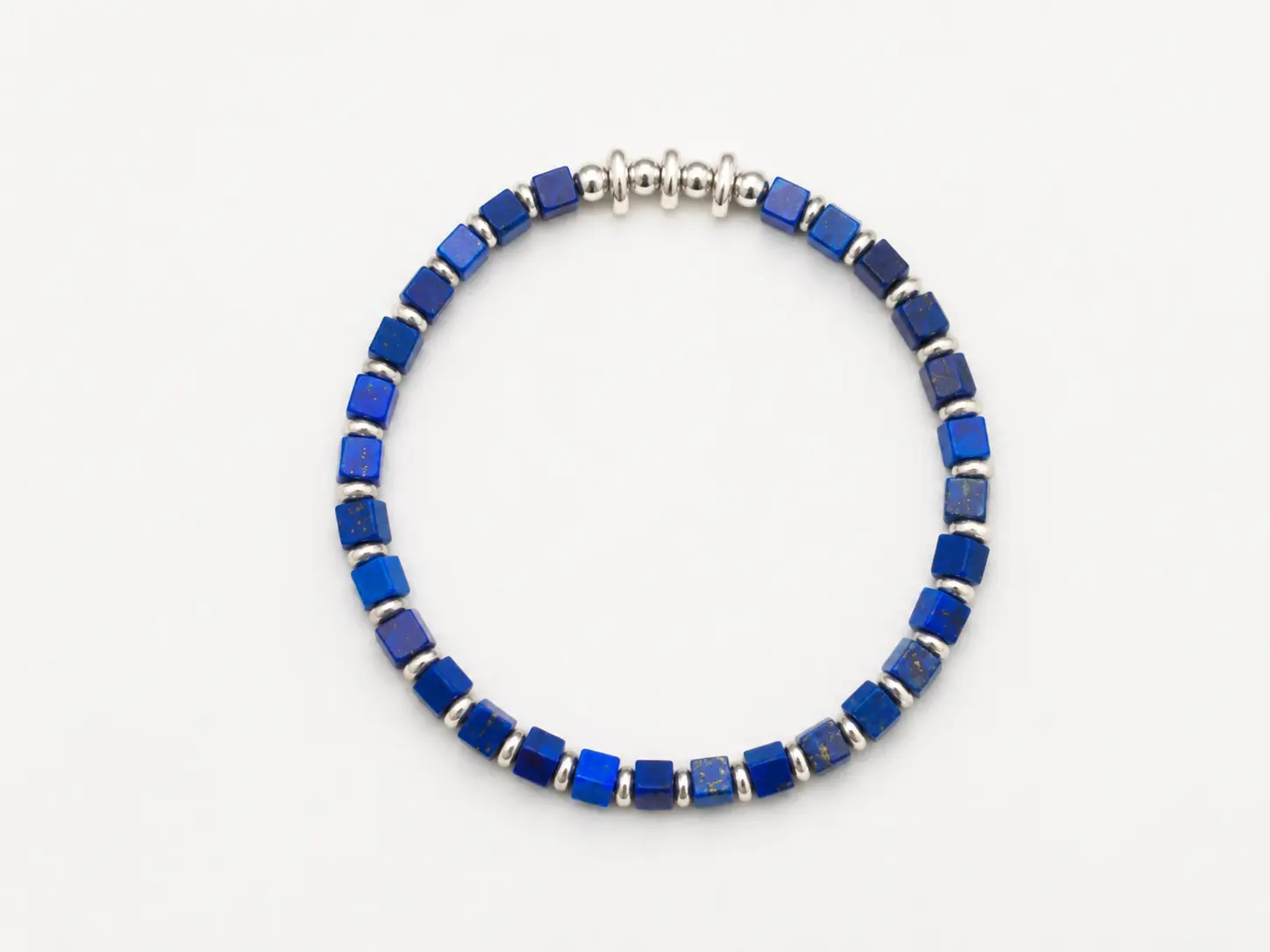 TRIJORA Lapis Lazuli & Handmade Silver Bracelet detail 6