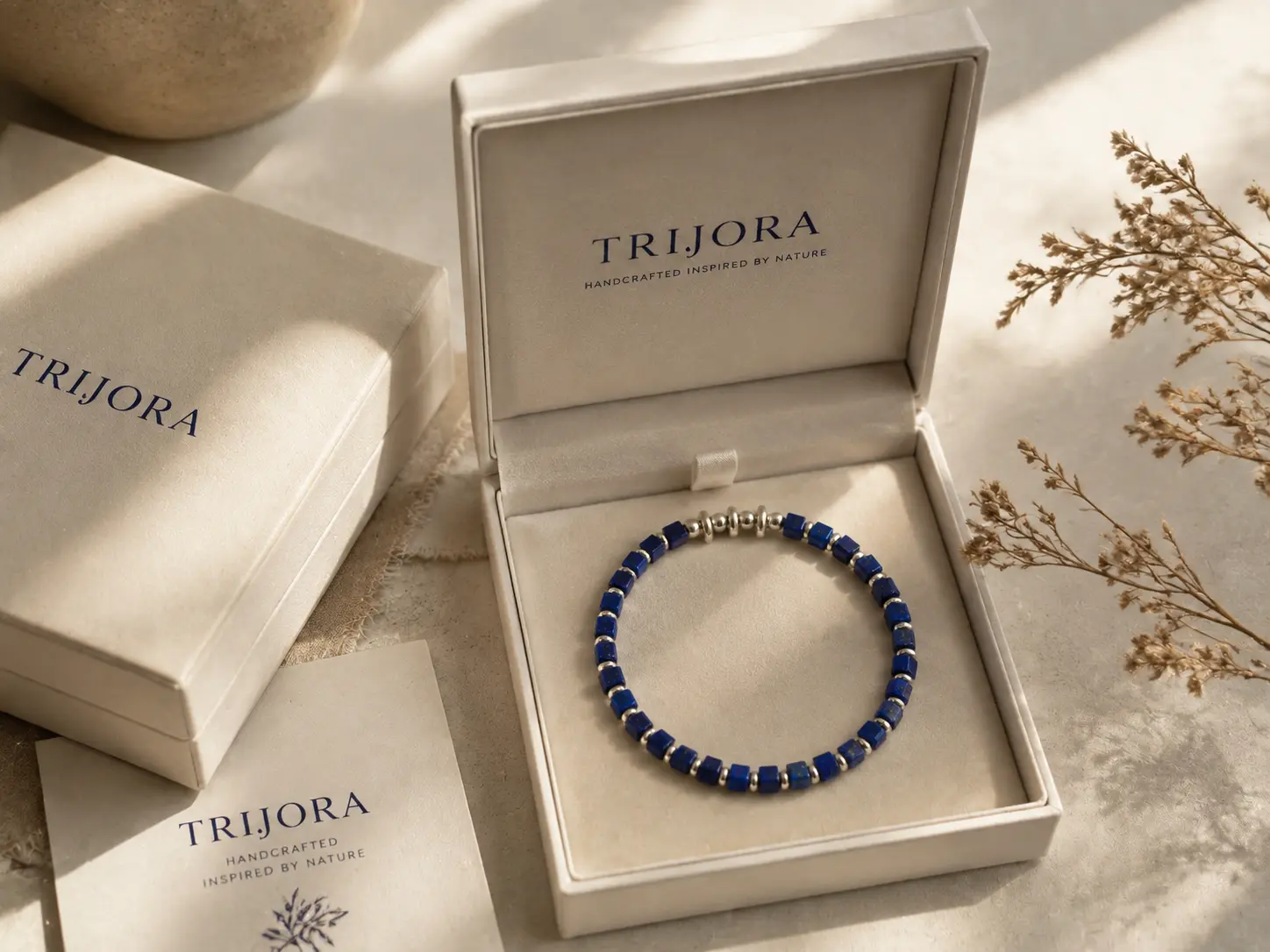 TRIJORA Lapis Lazuli & Handmade Silver Bracelet detail 9