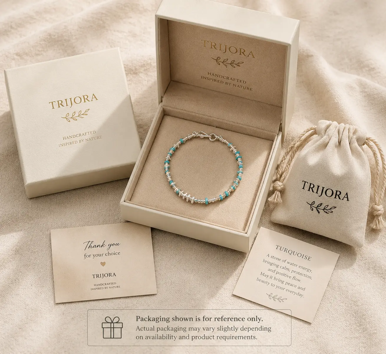 TRIJORA Hubei Turquoise & Handmade Silver Bracelet detail 9