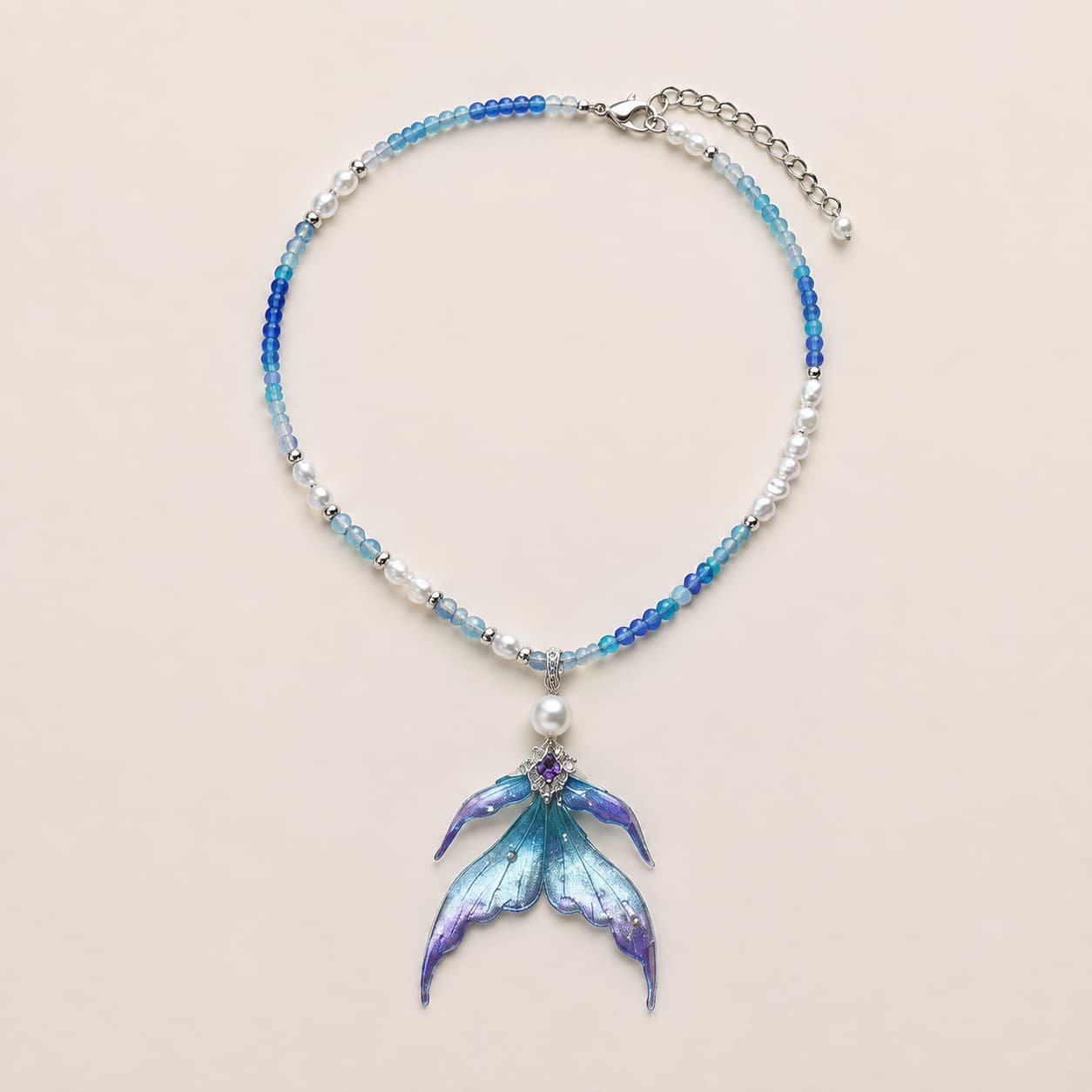 TRIJORA Mermaid Tail Pendant Necklace