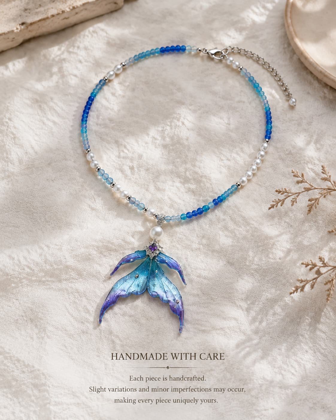 TRIJORA Mermaid Tail Pendant Necklace detail 3