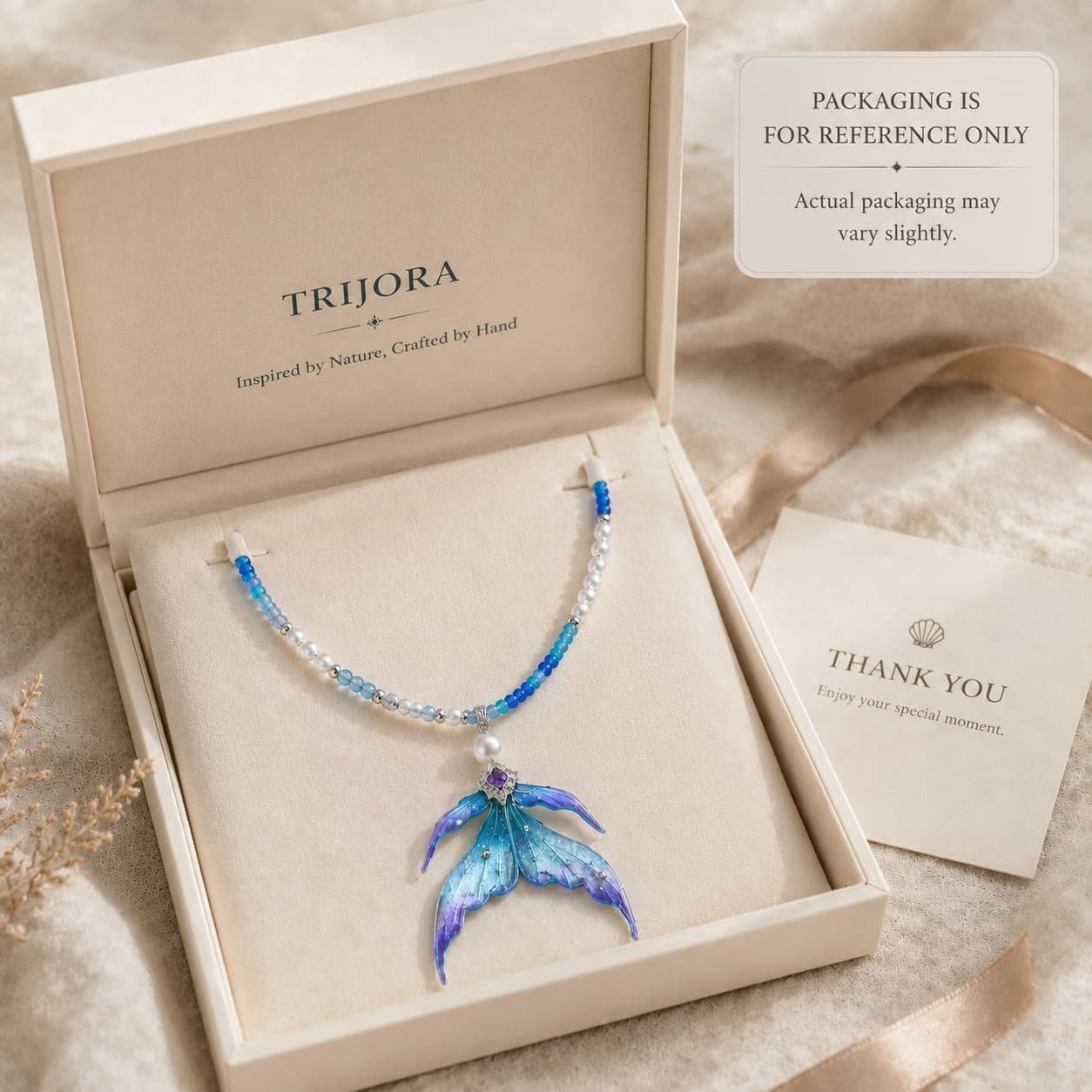 TRIJORA Mermaid Tail Pendant Necklace detail 4