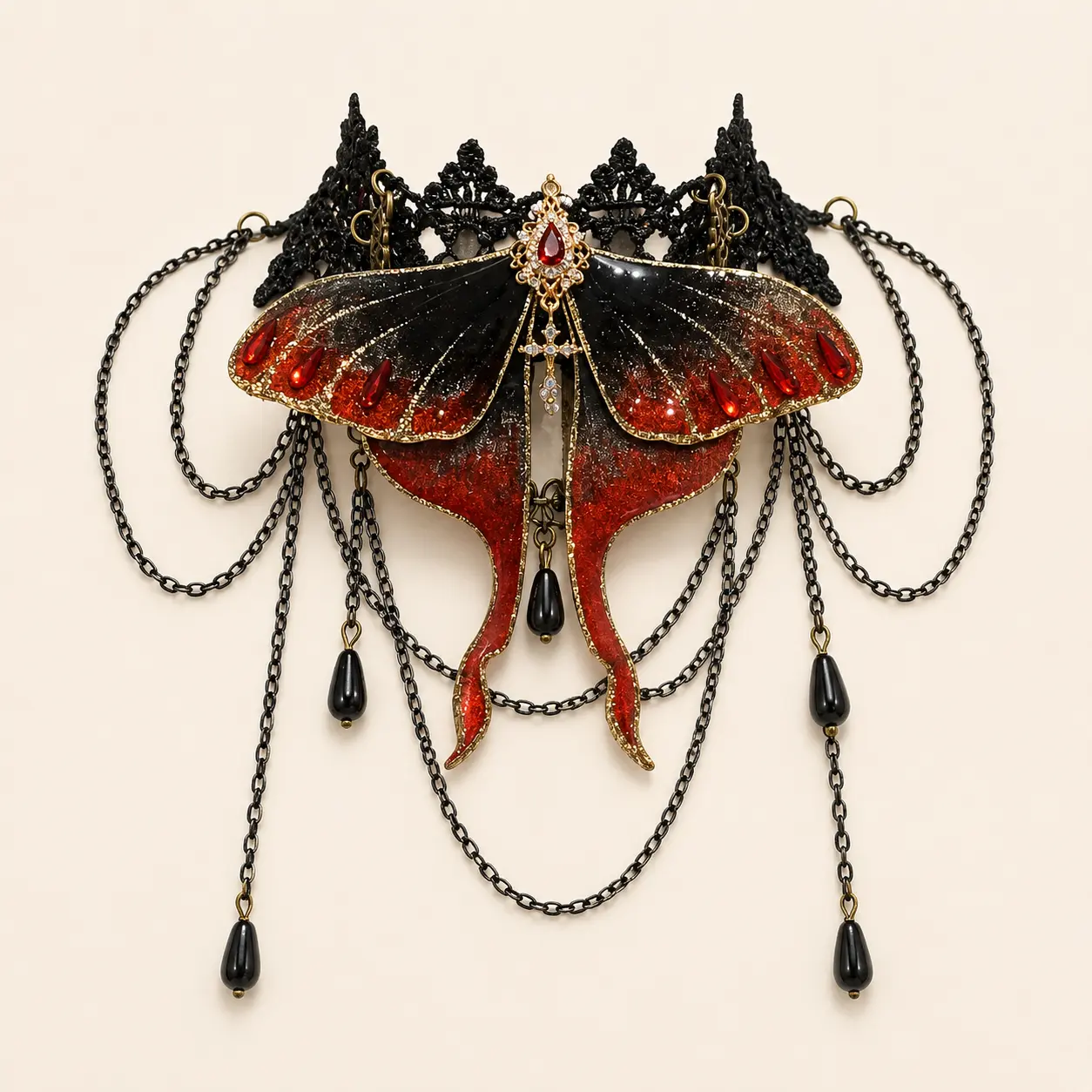 Moth Wing Choker Necklace