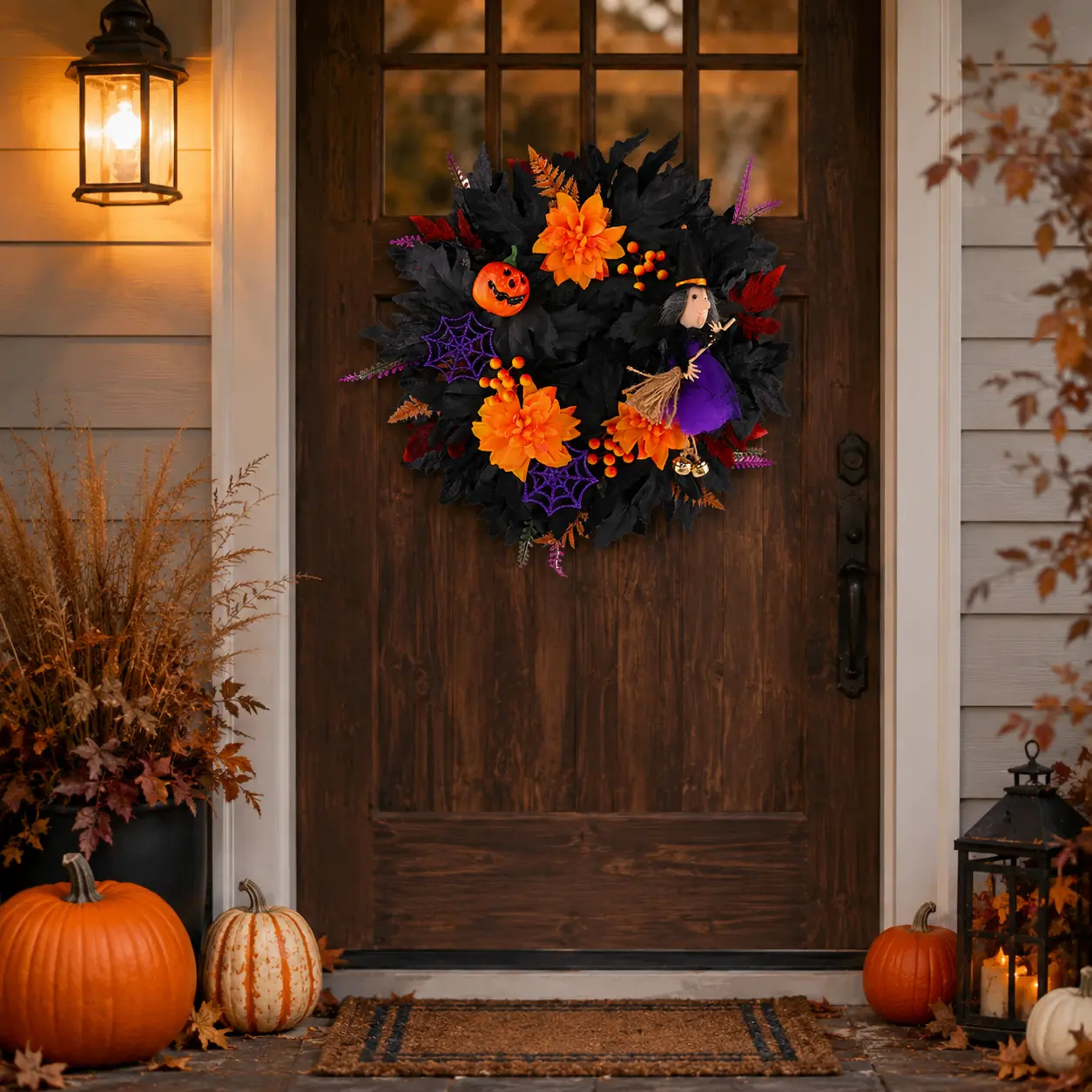 Witch’s Harvest — Halloween Wreath detail 3