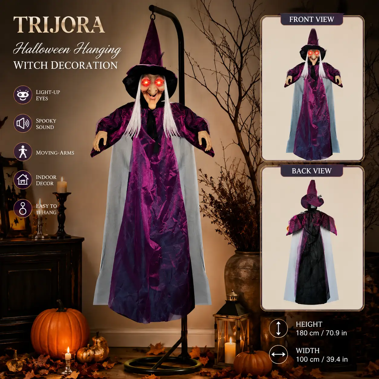 The Hanging Witch — Sound-Activated Halloween Decor detail 5