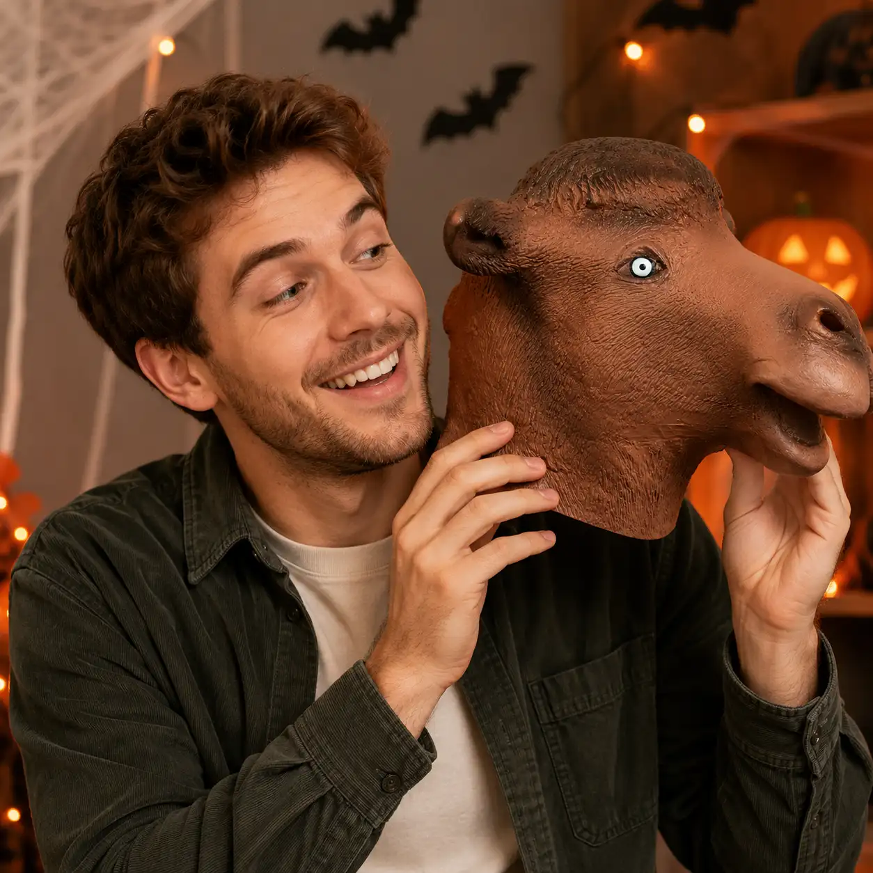 The Curious Camel — Latex Animal Mask detail 3