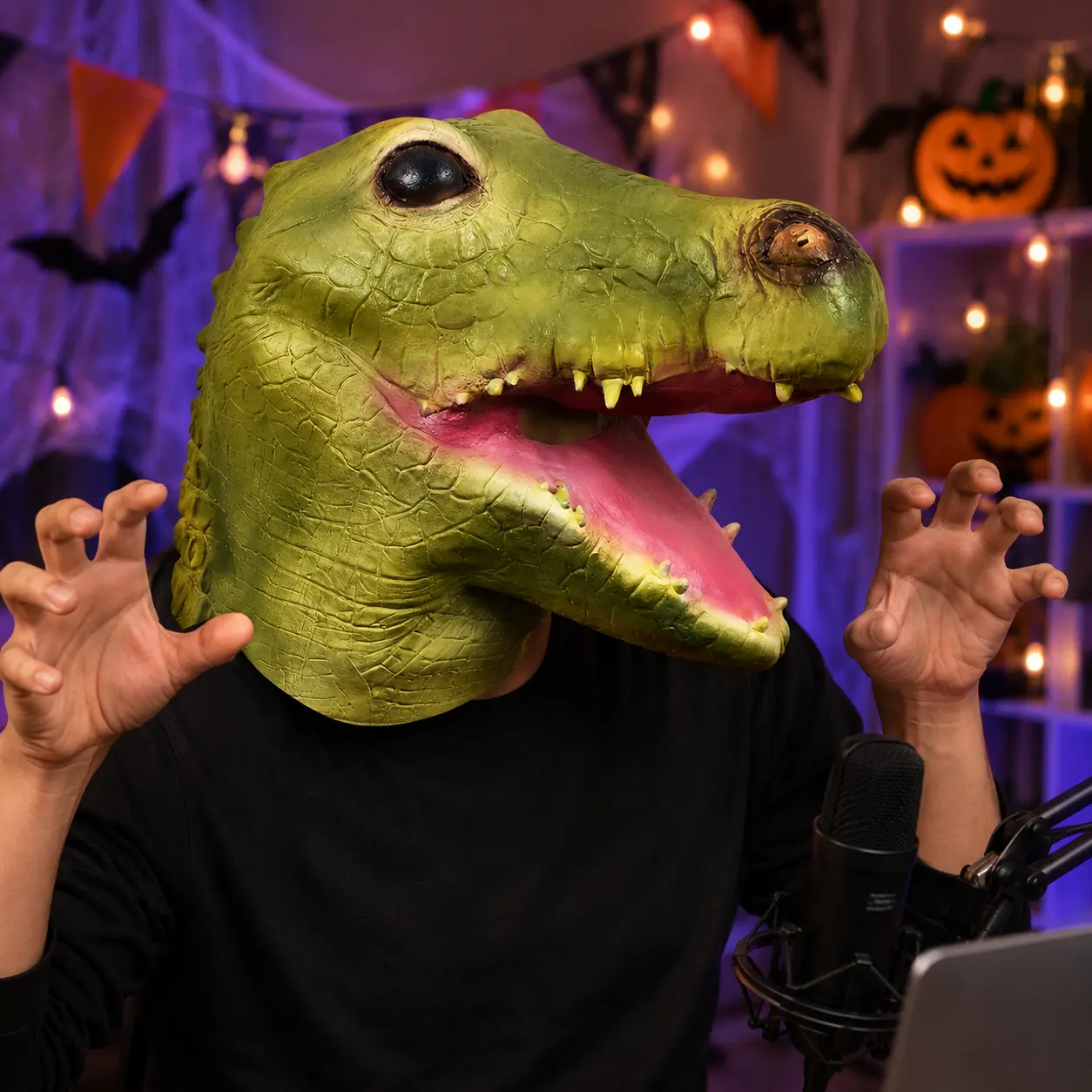 The Wild Crocodile — Latex Animal Mask detail 2