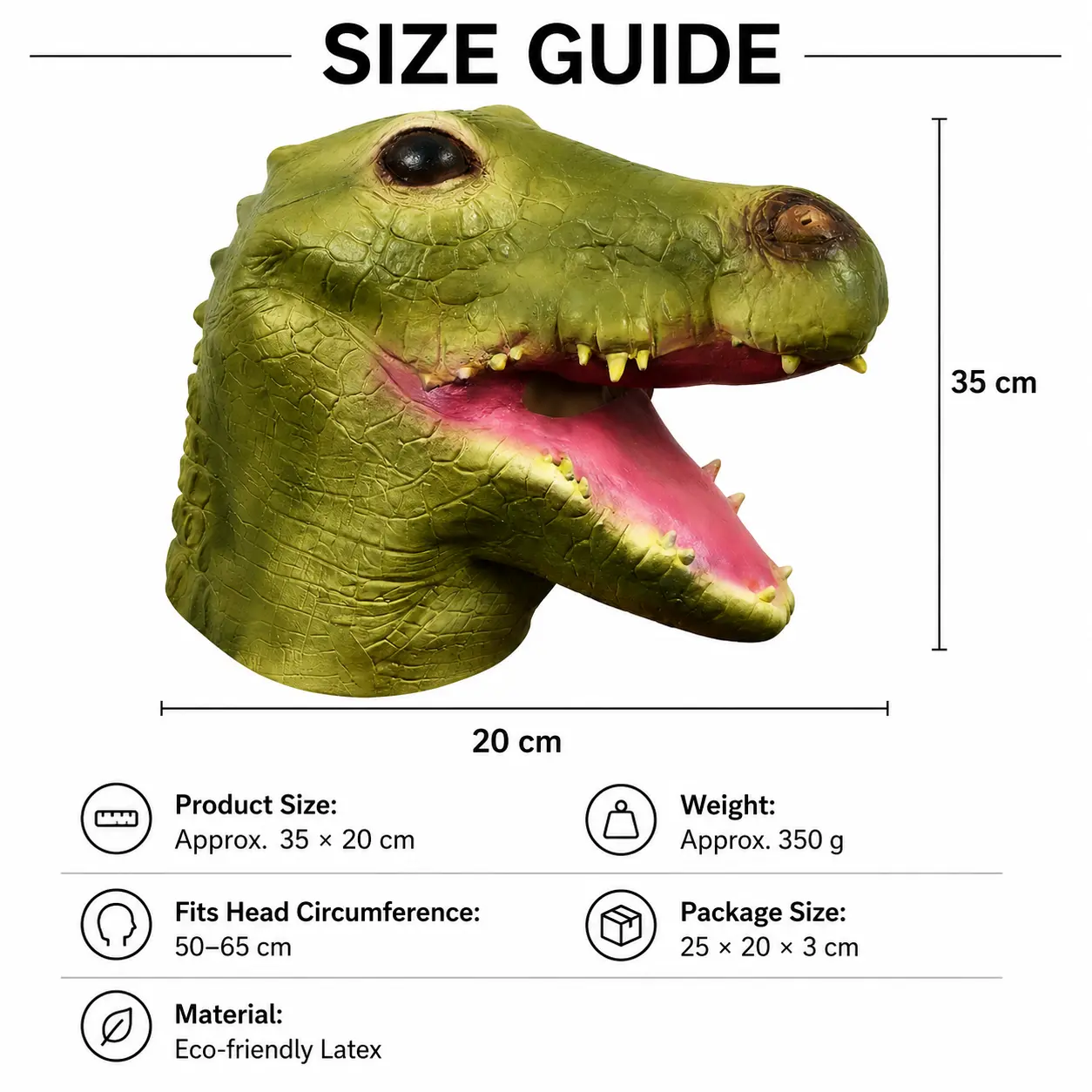 The Wild Crocodile — Latex Animal Mask detail 7