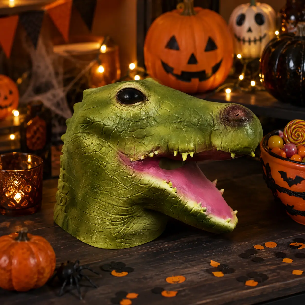 The Wild Crocodile — Latex Animal Mask detail 3