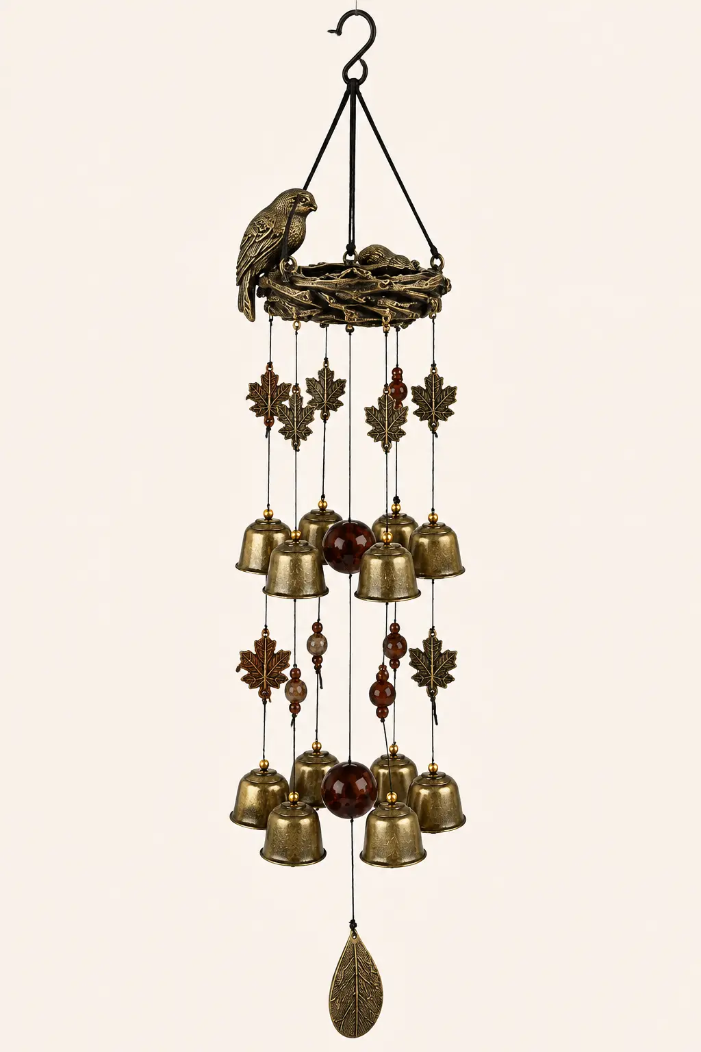 Vintage Bird Nest Wind Chime detail 3