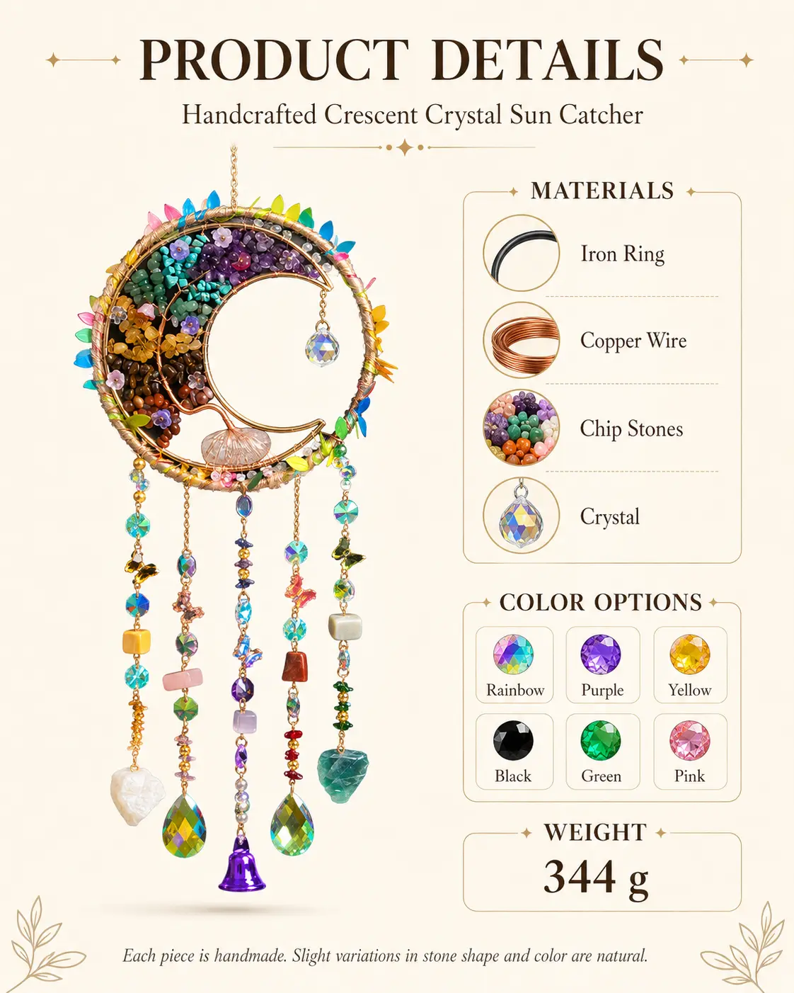 MOON GARDEN Crystal Sun Catcher detail 10