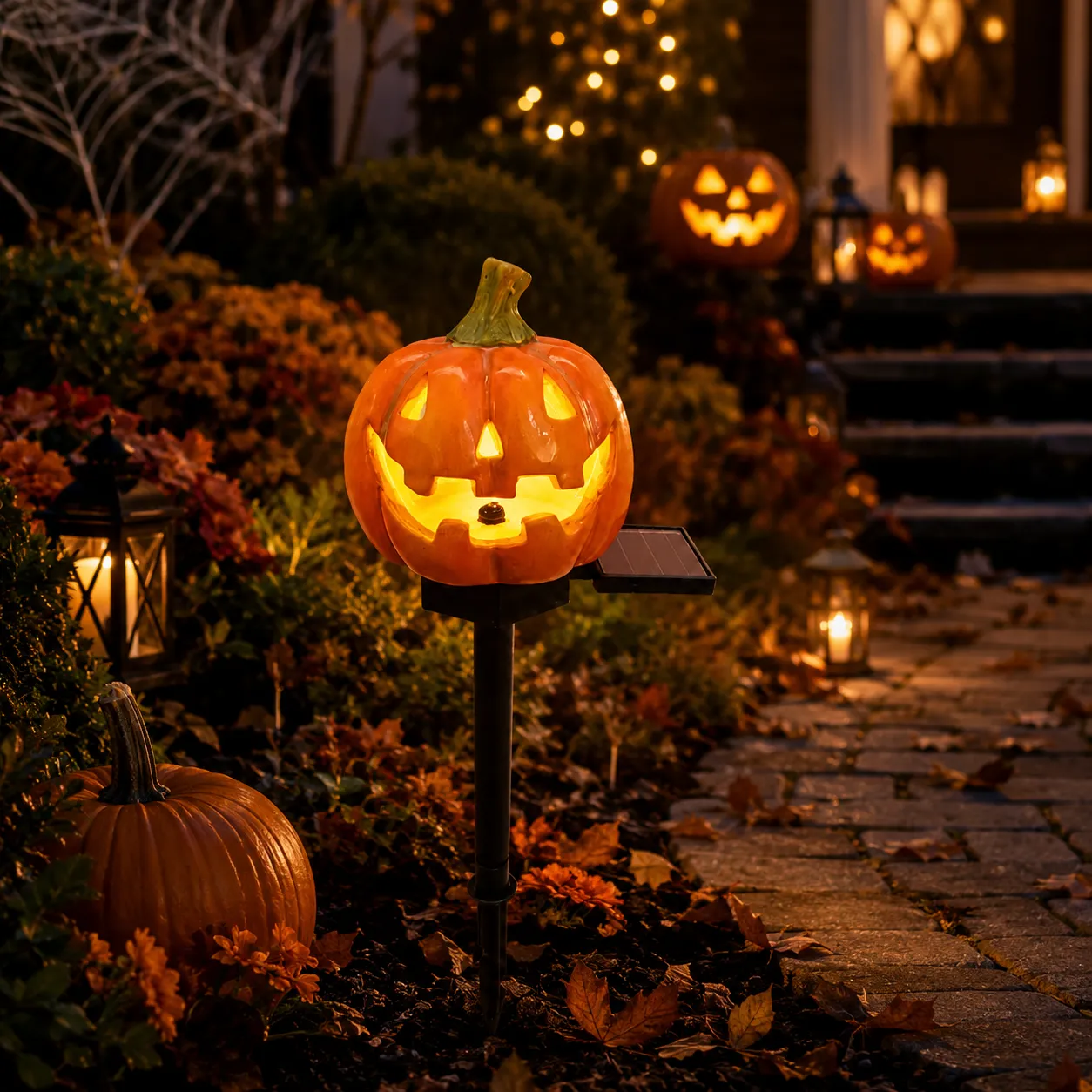 Halloween Solar Resin Pumpkin Light Collection detail 2