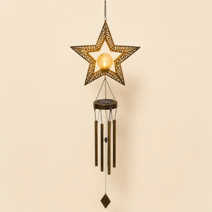 Star Solar Wind Chime Hanging Light