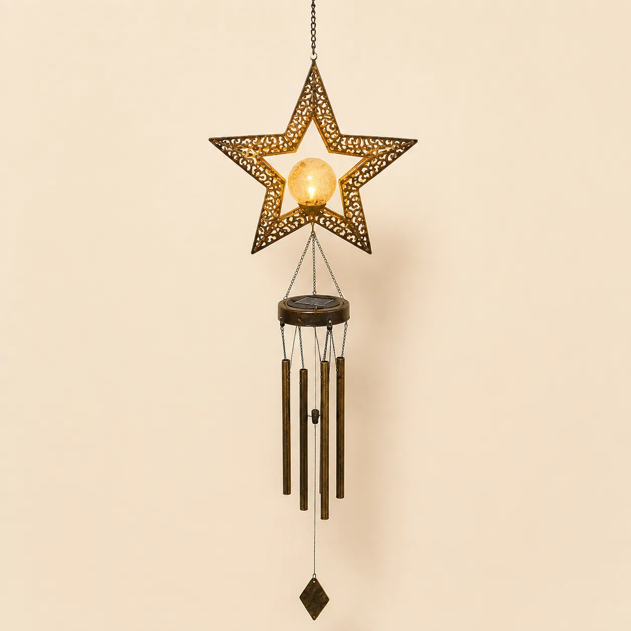 Star Solar Wind Chime Hanging Light